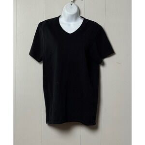 Goodfellow & Co Women's Black V-Neck Short Sleeve 100% Cotton T-Shirt Size M